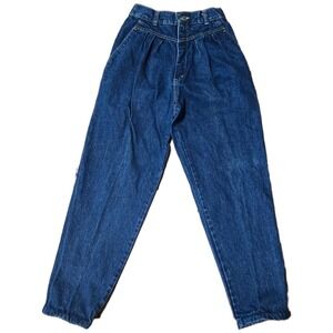 Vintage Props High Waisted Pleated Mom Jeans Medium Wash Western Womens 8 25 USA